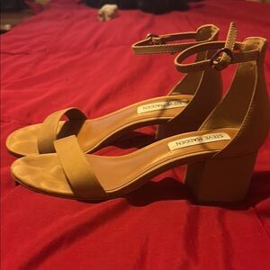 Steven By Steve Madden Tan Heels Open Toe Ankle Strap